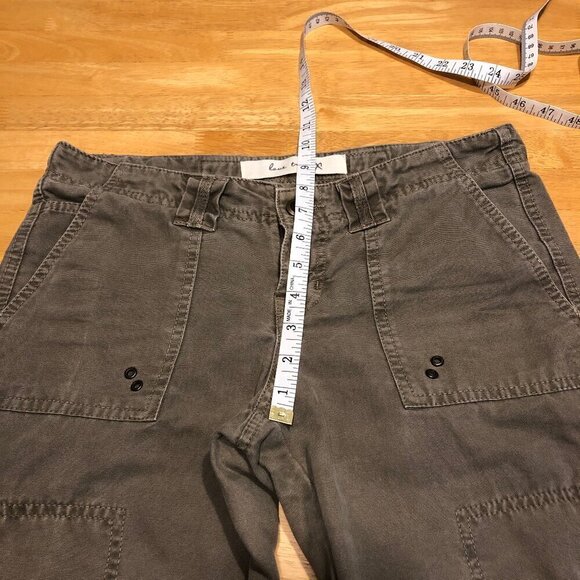 Zara Love Trf XX Cargo Khaki Green Capri Drawstring Jean 100% Cotton Women Sz 4 - Picture 13 of 16